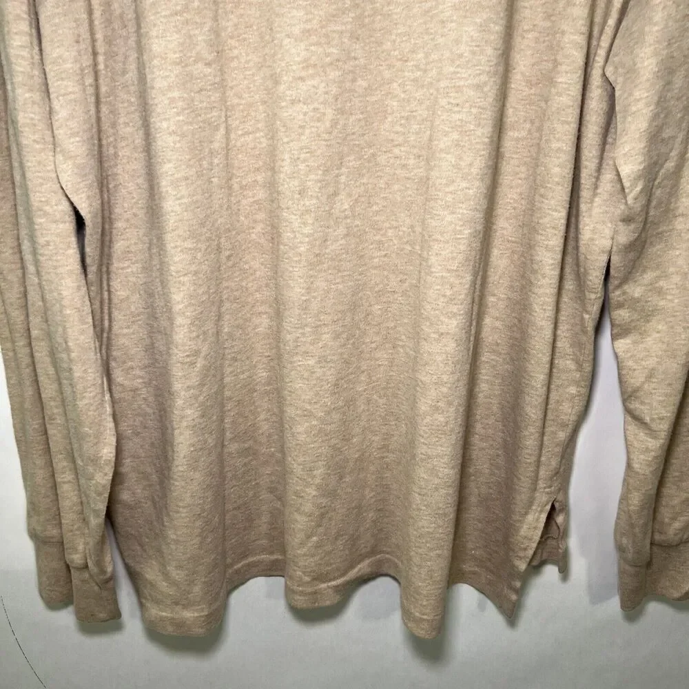 Vintage Polo Ralph Lauren Long Sleeve Polo Shirt Mens Size XL Beige Gray Pony